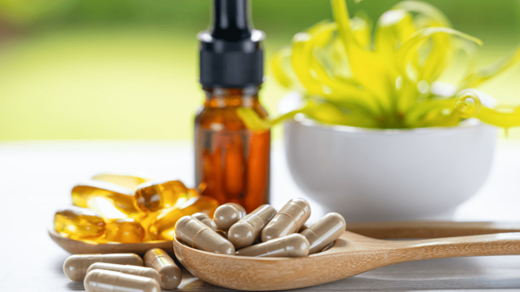 a bowl full of fish oil capsules on a white surface